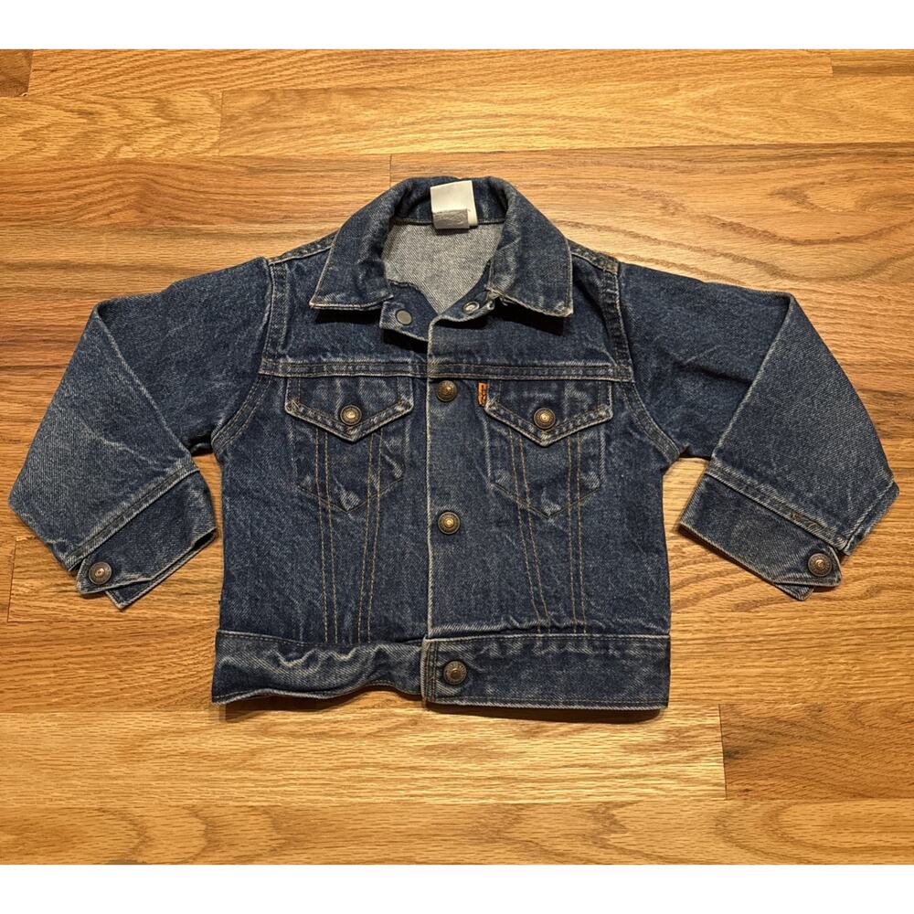 Vintage Toddler Little Levi’s Orange Tab Denim Jean Jacket Size 4T USA VTG